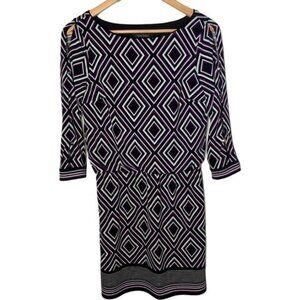 White House Black Market Geometric Print Sheath Dress Size XS
